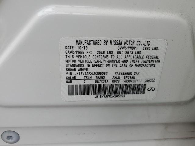 JN1EV7APXLM205093 Infiniti Q50 PURE