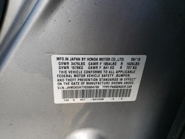 JHMGK5H77GS004700 Honda FIT EX