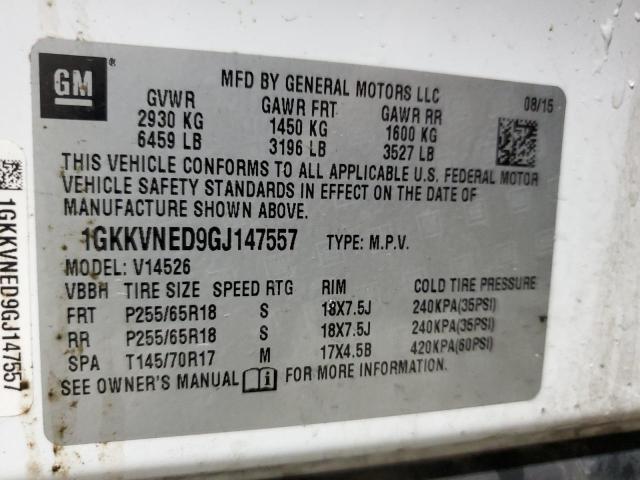 1GKKVNED9GJ147557 GMC ACADIA SLE