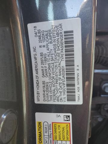 1HGCV3F57JA002831 Honda Accord Hybrid Exl