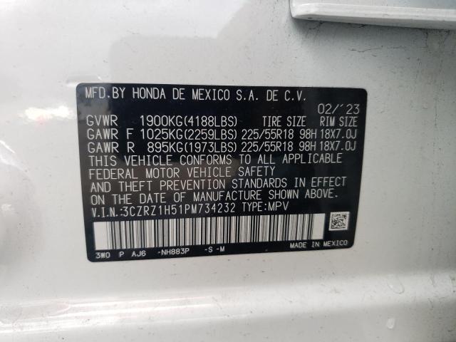 3CZRZ1H51PM734232 Honda HR-V SPORT