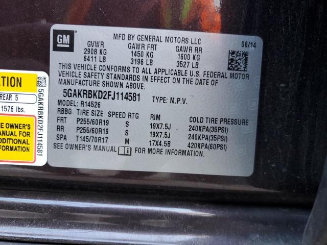 5GAKRBKD2FJ114581 Buick Enclave