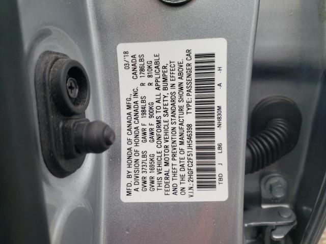 2HGFC2F51JH546398 Honda Civic Lx