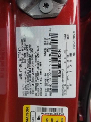 Ford FUSION SE 2018 3FA6P0HD3JR283384 Image 12
