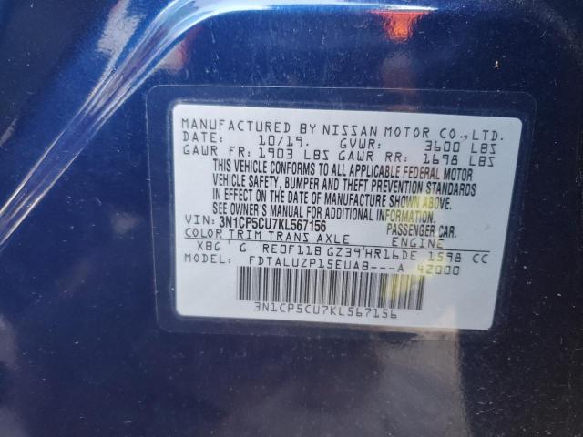 3N1CP5CU7KL567156 Nissan KICKS S