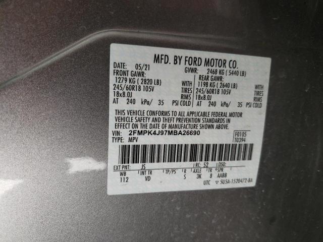2FMPK4J97MBA26690 Ford EDGE SEL