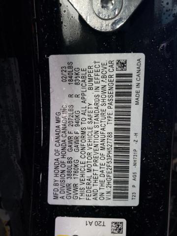 2HGFE2F53PH527788 Honda Civic Sport