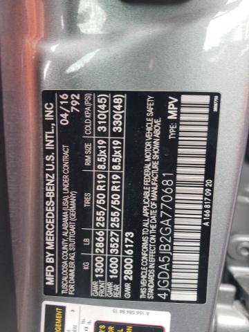 4JGDA5JB2GA770681 Mercedes-Benz GLE 350