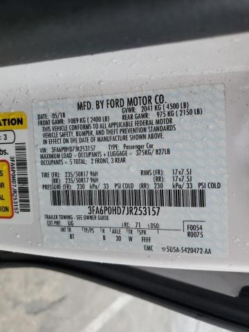 3FA6P0HD7JR253157 Ford FUSION SE