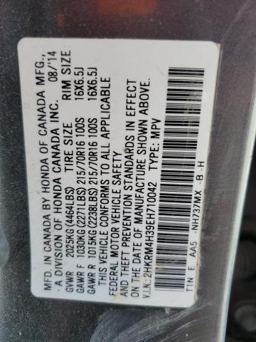 2HKRM4H39EH710042 Honda CR-V LX
