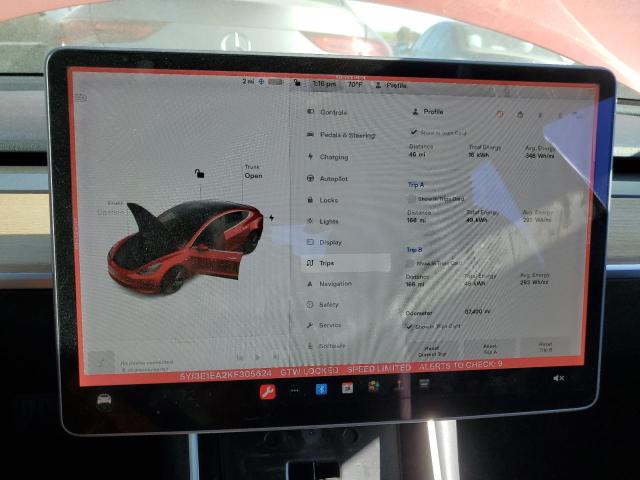 5YJ3E1EA2KF305624 Tesla MODEL 3