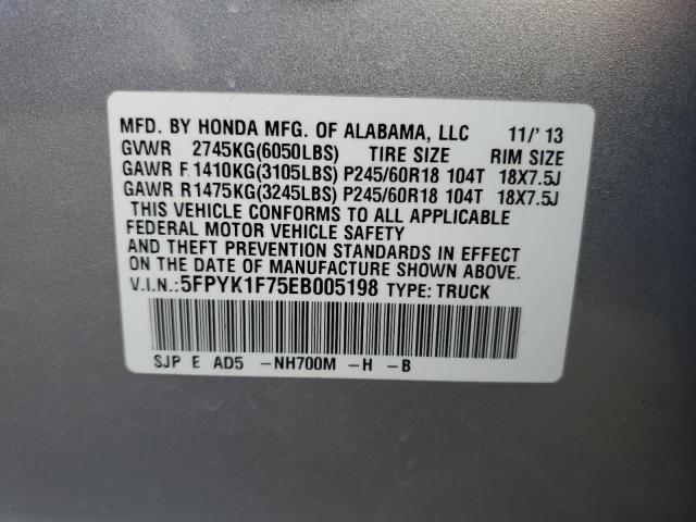 5FPYK1F75EB005198 Honda Ridgeline Sport