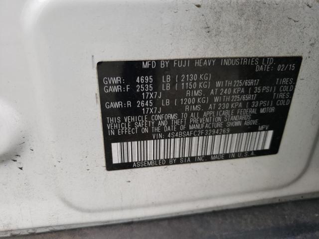 4S4BSAFC2F3294269 Subaru Outback 2.5i Premium