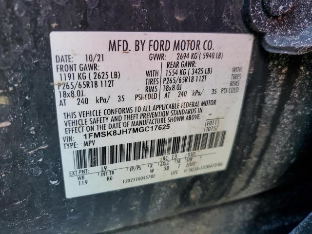 1FMSK8JH7MGC17625 Ford Explorer Timberline
