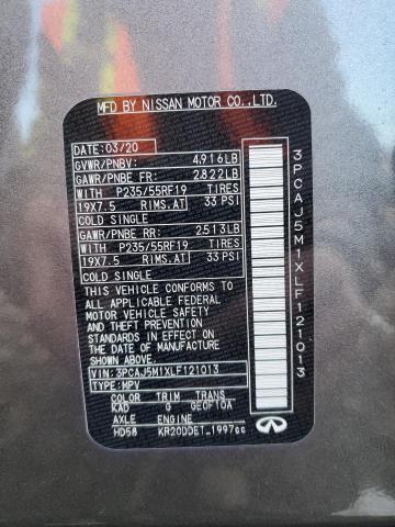 3PCAJ5M1XLF121013 Infiniti Qx50 Pure