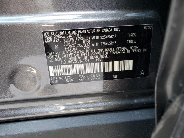 2T3F1RFVXPC340326 Toyota RAV4 LE