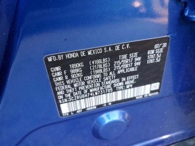 3CZRU6H74LM731705 Honda Hr-v Exl