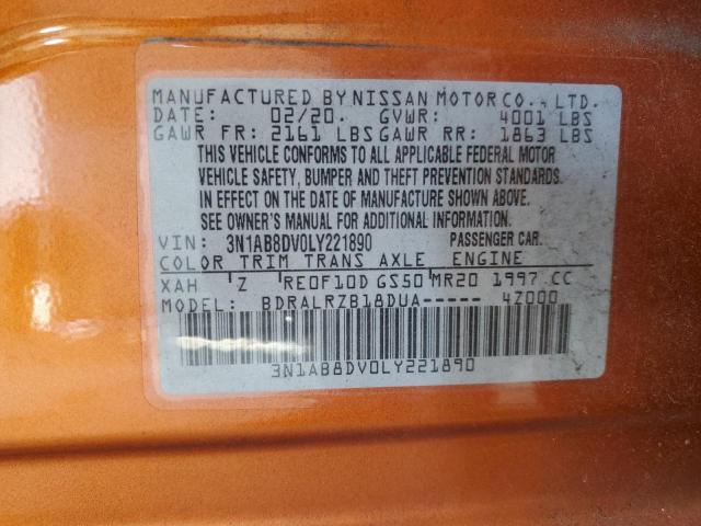 3N1AB8DV0LY221890 Nissan SENTRA SR