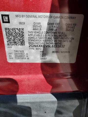 2GNAXKEV6L6131632 Chevrolet EQUINOX LT