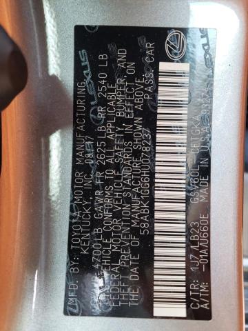 58ABK1GG6HU078237 Lexus ES 350