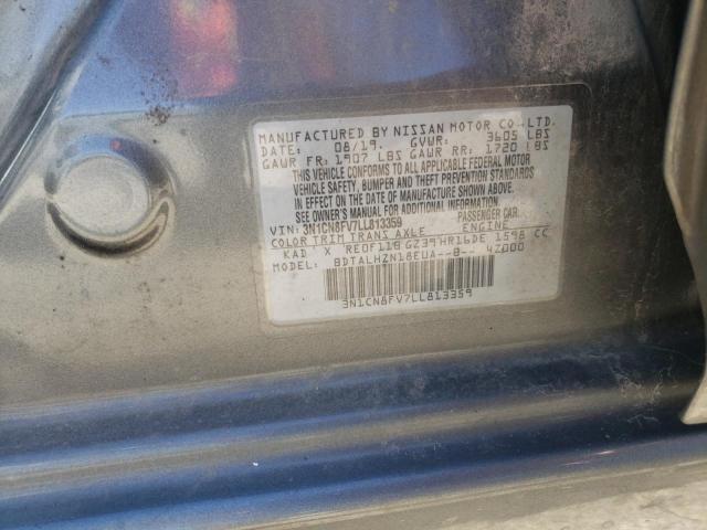 3N1CN8FV7LL813359 Nissan VERSA SR
