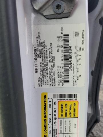 3FA6P0PU4HR215395 Ford Fusion Se Phev