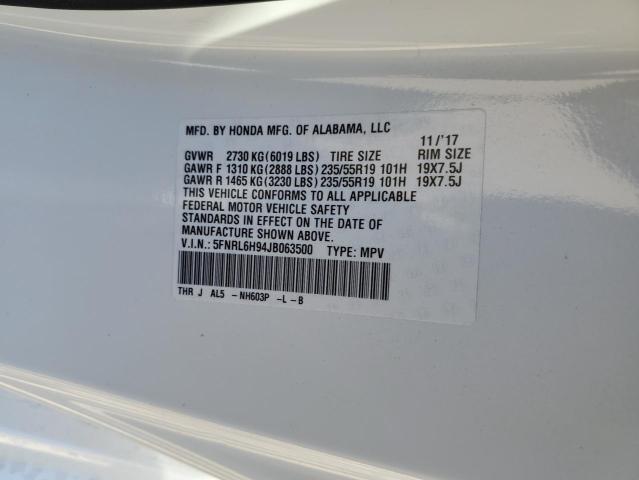 5FNRL6H94JB063500 Honda Odyssey Elite