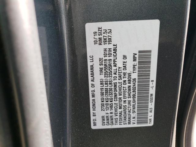 5FNRL6H99LB024436 Honda Odyssey Elite