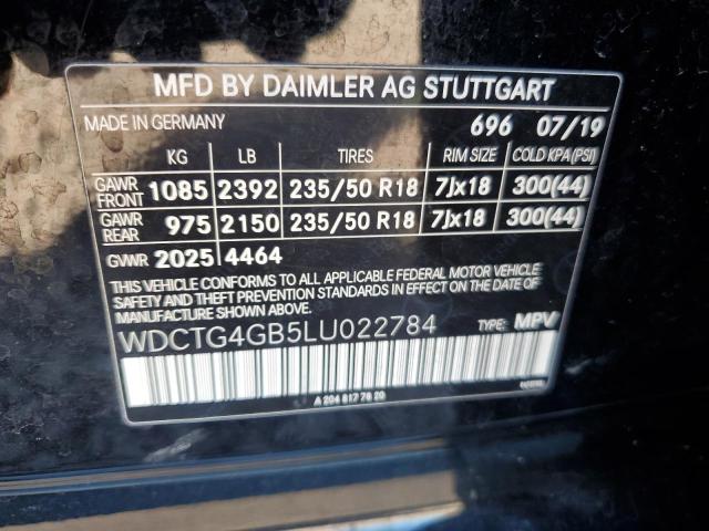 WDCTG4GB5LU022784 Mercedes-Benz Gla 250 4matic