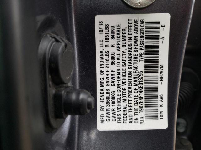 19XZE4F14KE013795 Honda Insight Lx