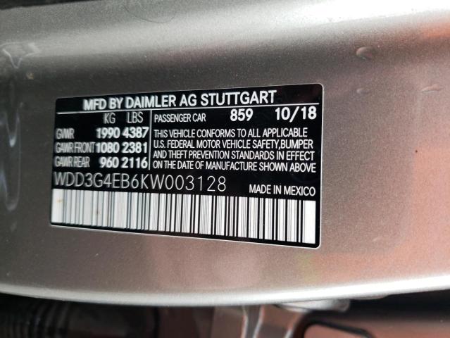 WDD3G4EB6KW003128 Mercedes-Benz A 220