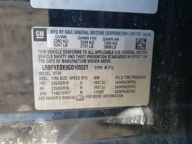 LRBFXESX9GD165527 Buick Envision Premium