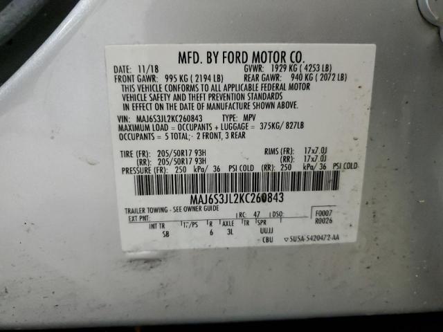 MAJ6S3JL2KC260843 Ford Ecosport Ses