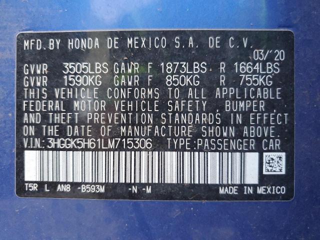 3HGGK5H61LM715306 Honda Fit Sport