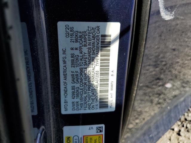 1HGCV1F48LA072353 Honda ACCORD EX