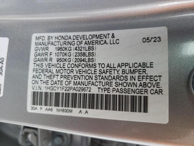 1HGCY1F22PA029672 Honda ACCORD LX