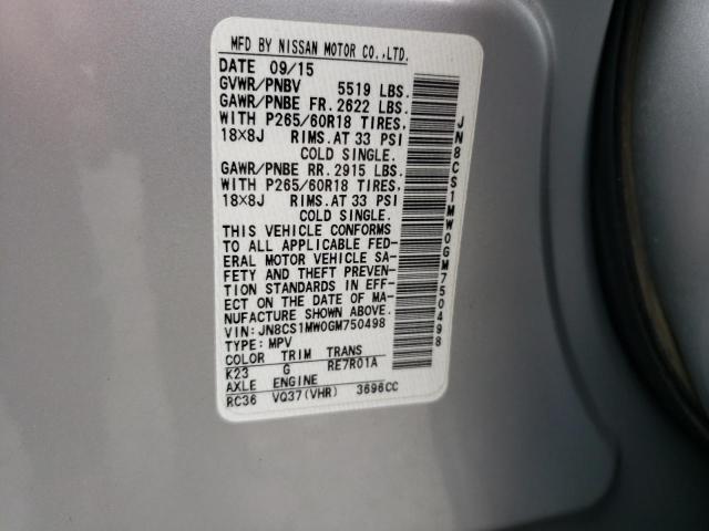 JN8CS1MW0GM750498 Infiniti QX70