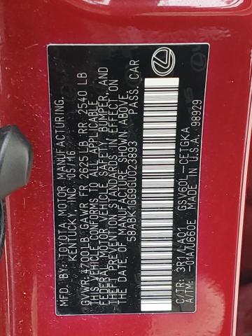 58ABK1GG9GU023893 Lexus ES 350