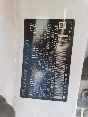 JHMCR6F52HC003323 Honda Accord Hybrid Exl