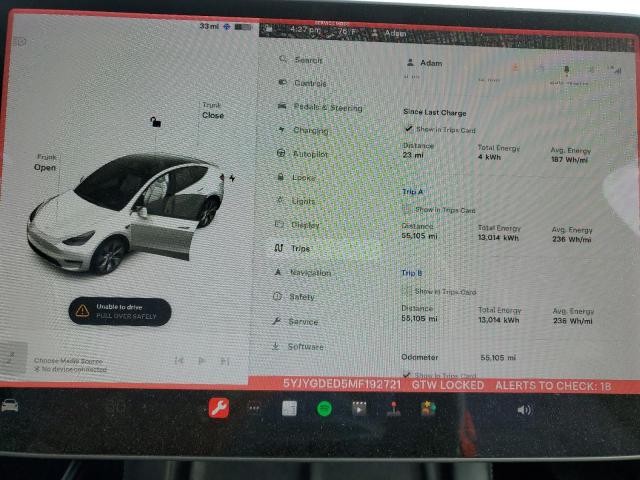 5YJYGDED5MF192721 Tesla Model Y