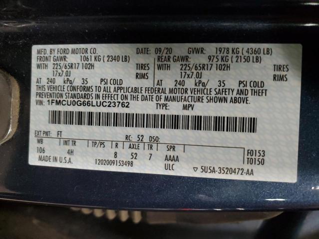 1FMCU0G66LUC23762 Ford ESCAPE SE