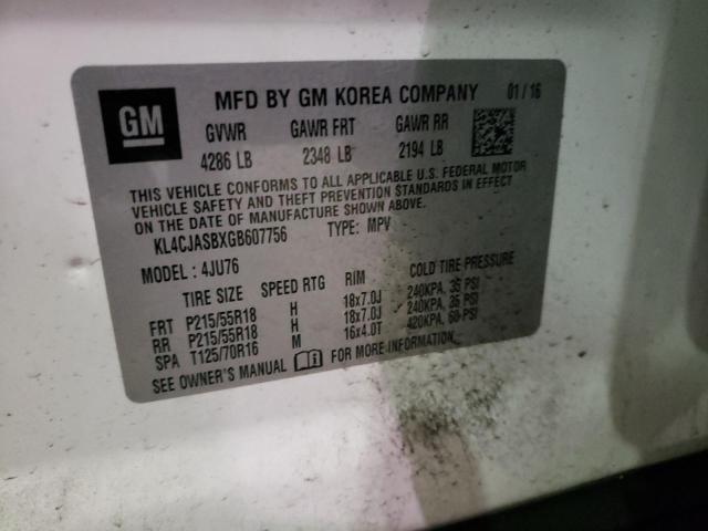 KL4CJASBXGB607756 Buick Encore