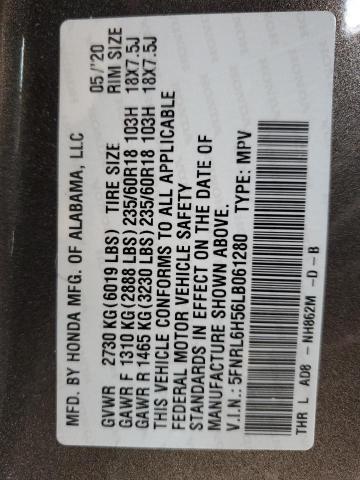 5FNRL6H56LB061280 Honda ODYSSEY EX