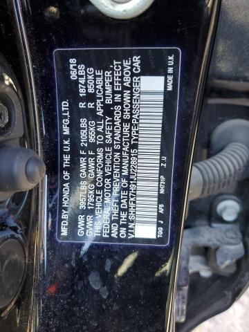 SHHFK7H91JU228915 Honda Civic Sport Touring