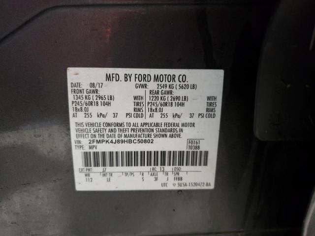 2FMPK4J89HBC50802 Ford EDGE SEL
