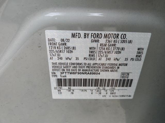 3FTTW8F90NRA89804 Ford Maverick Xl