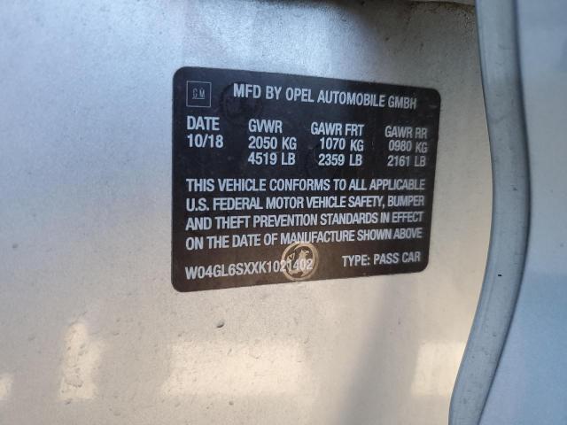 W04GL6SXXK1021402 Buick Regal Preferred
