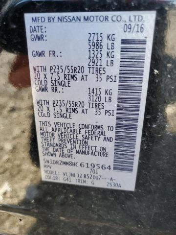 5N1DR2MM8HC619564 Nissan Pathfinder S