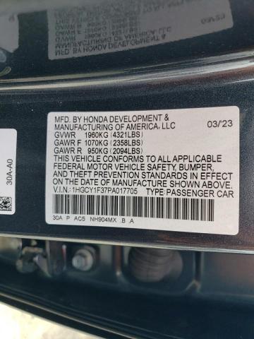 1HGCY1F37PA017705 Honda ACCORD EX