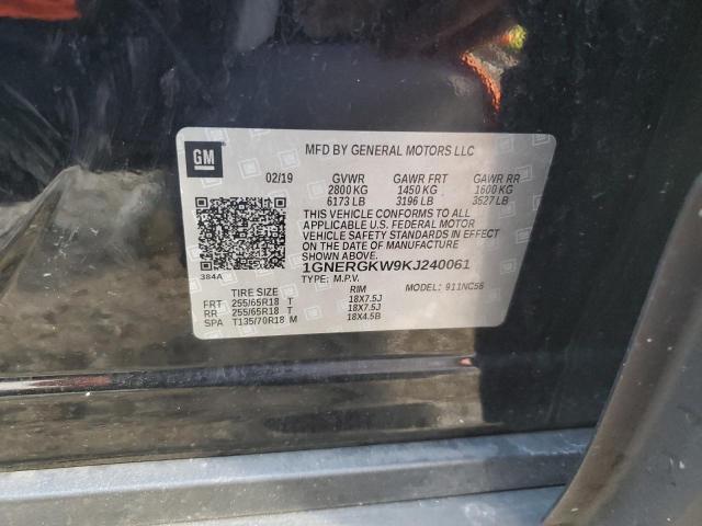 1GNERGKW9KJ240061 Chevrolet Traverse Lt